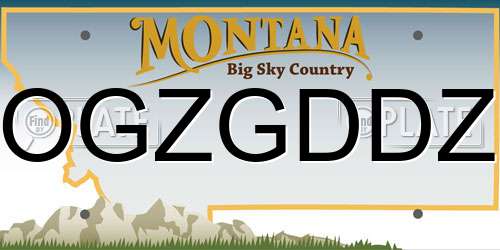 OGZGDDZ Montana License Plate