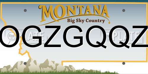 OGZGQQZ Montana License Plate