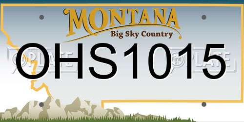 OHS1015 Montana License Plate