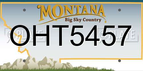 OHT5457 Montana License Plate