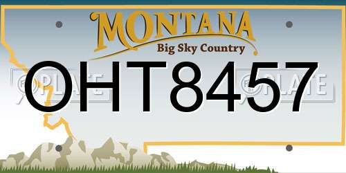 OHT8457 Montana License Plate