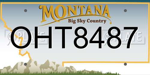 OHT8487 Montana License Plate