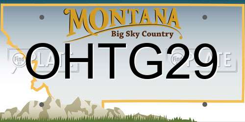 OHTG29 Montana License Plate