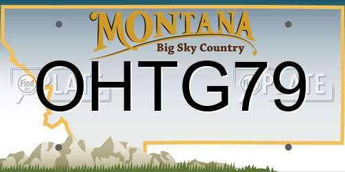 OHTG79 Montana License Plate