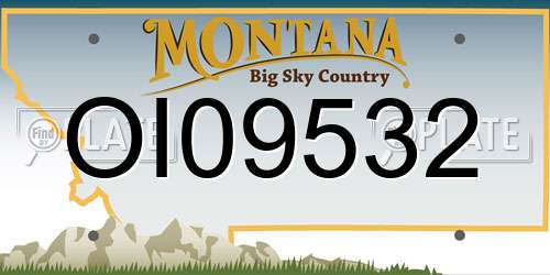 OI09532 Montana License Plate
