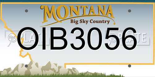 OIB3056 Montana License Plate