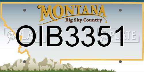 OIB3351 Montana License Plate