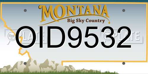 OID9532 Montana License Plate