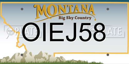 OIEJ58 Montana License Plate