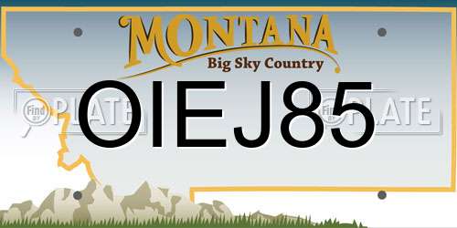 OIEJ85 Montana License Plate