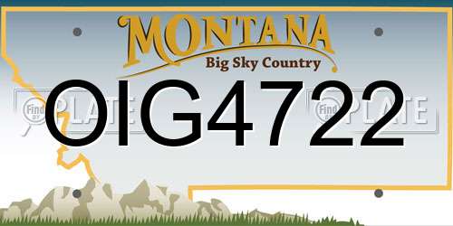 OIG4722 Montana License Plate