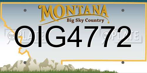 OIG4772 Montana License Plate