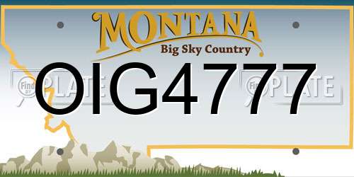 OIG4777 Montana License Plate