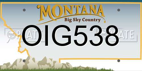 OIG538 Montana License Plate
