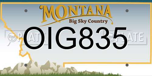 OIG835 Montana License Plate