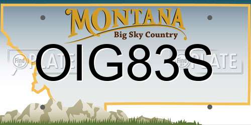 OIG83S Montana License Plate