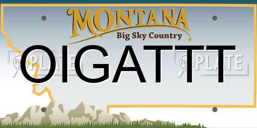 OIGATTT Montana License Plate