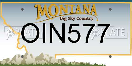 OIN577 Montana License Plate