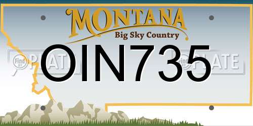 OIN735 Montana License Plate