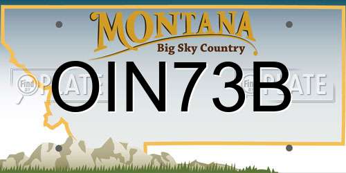 OIN73B Montana License Plate