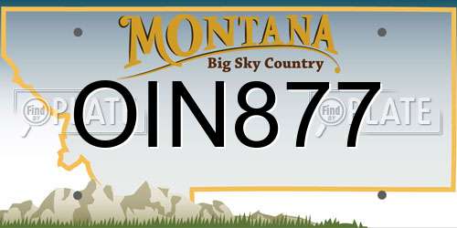 OIN877 Montana License Plate
