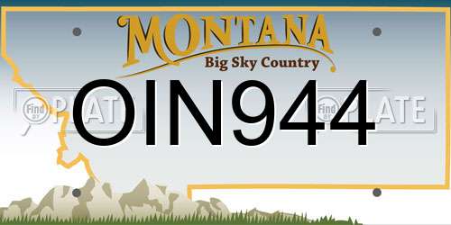 OIN944 Montana License Plate