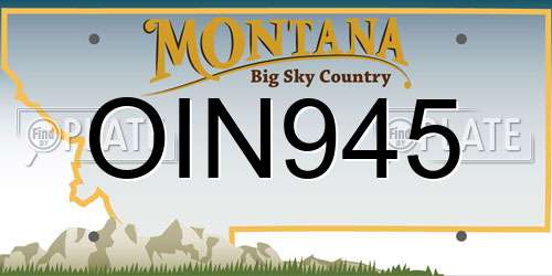 OIN945 Montana License Plate