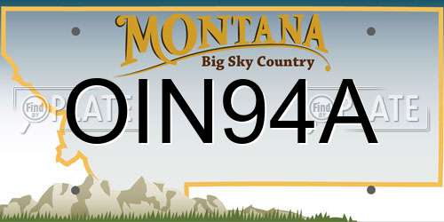 OIN94A Montana License Plate