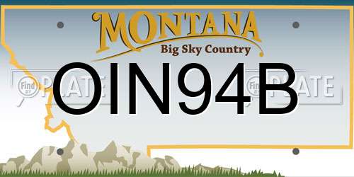 OIN94B Montana License Plate