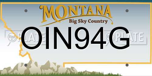 OIN94G Montana License Plate