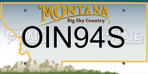 OIN94S Montana License Plate