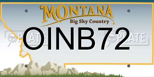 OINB72 Montana License Plate