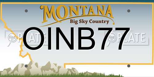 OINB77 Montana License Plate