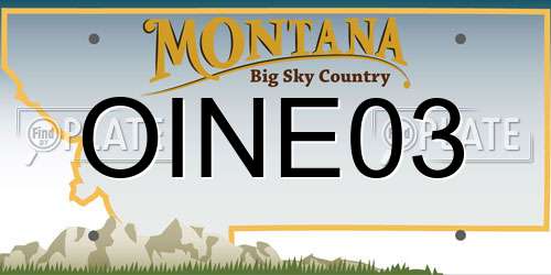 OINE03 Montana License Plate