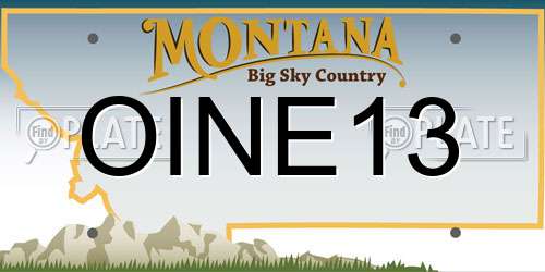 OINE13 Montana License Plate