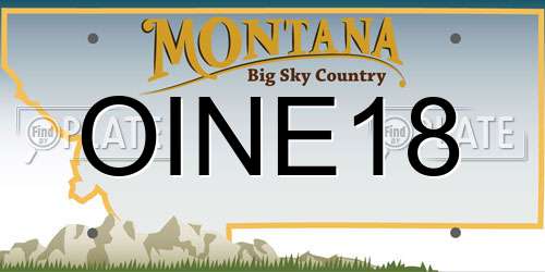 OINE18 Montana License Plate