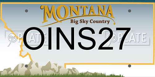 OINS27 Montana License Plate