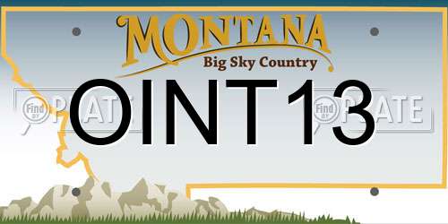 OINT13 Montana License Plate