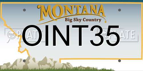 OINT35 Montana License Plate