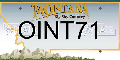 OINT71 Montana License Plate