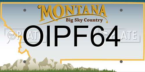 OIPF64 Montana License Plate