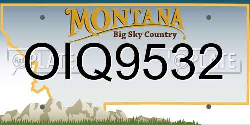 OIQ9532 Montana License Plate