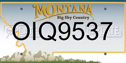 OIQ9537 Montana License Plate