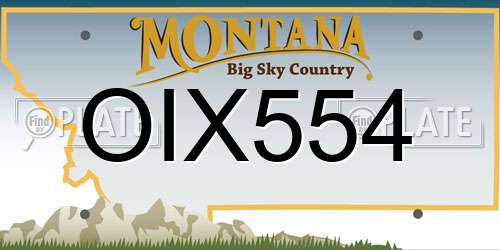 OIX554 Montana License Plate