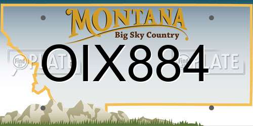 OIX884 Montana License Plate