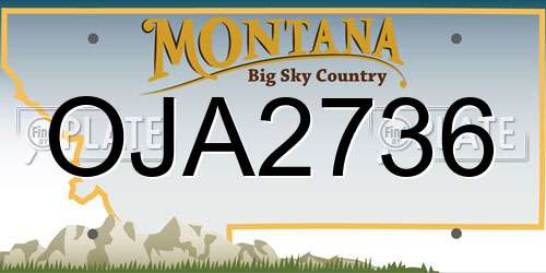 OJA2736 Montana License Plate