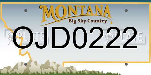OJD0222 Montana License Plate