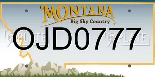 OJD0777 Montana License Plate