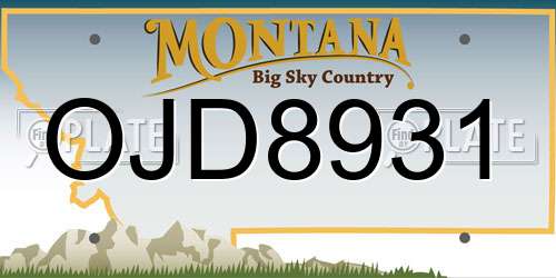 OJD8931 Montana License Plate