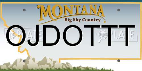 OJDOTTT Montana License Plate